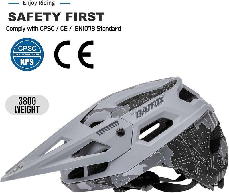 BATFOX Bike Helmet,Mountain Bike Helmet Helmets for Men Women Adults Youth - Image 2